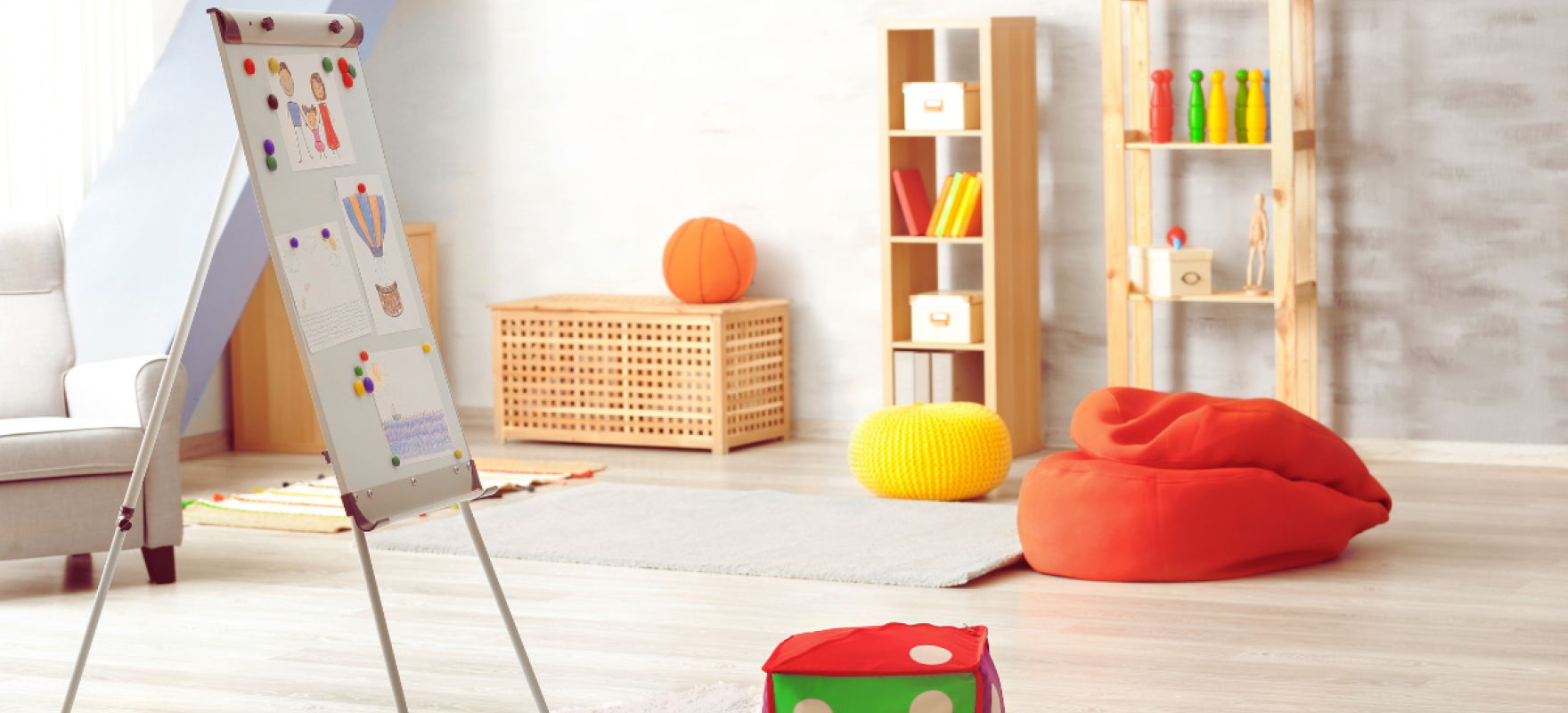lastepsühholoogi kabinet, interjöör. mänguasjad