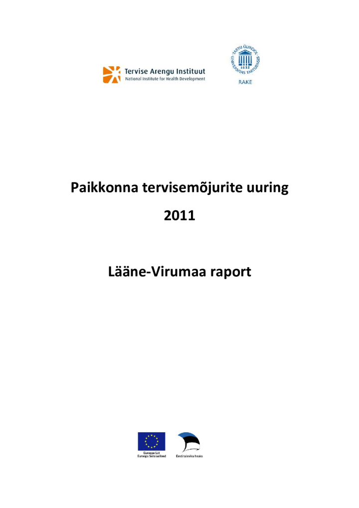 Paikkonna tervisemõjurite uuring 2011. Lääne-Virumaa raport