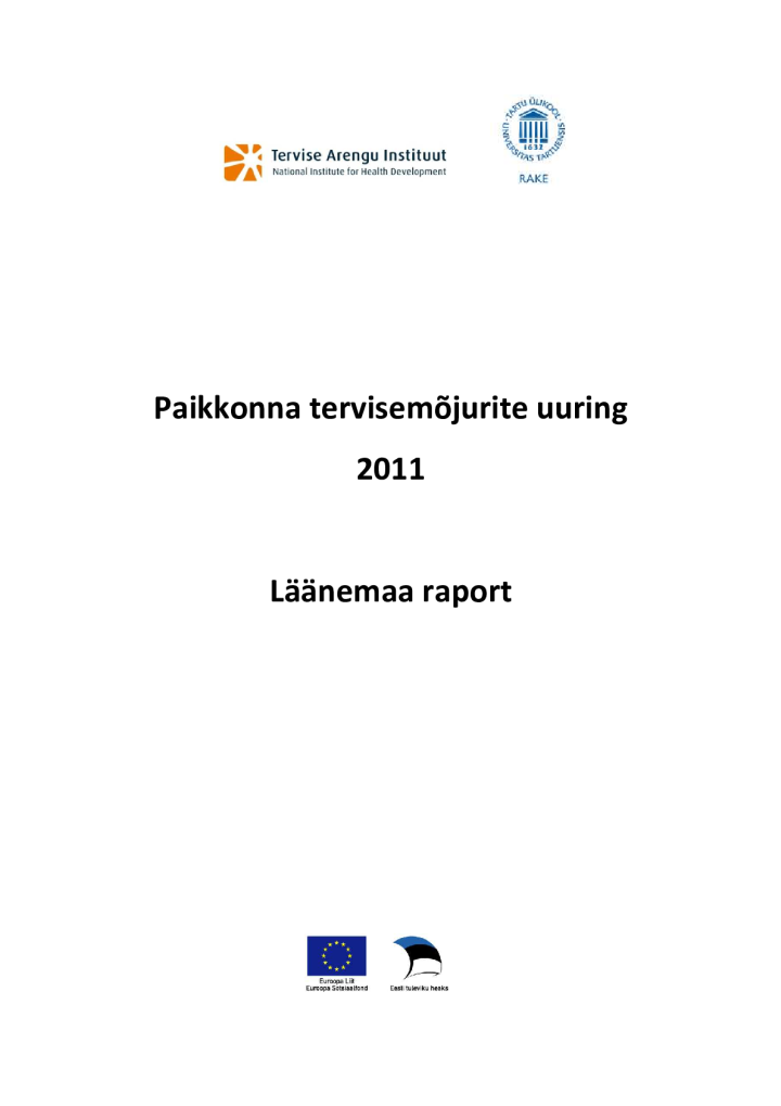 Paikkonna tervisemõjurite uuring 2011. Läänemaa raport