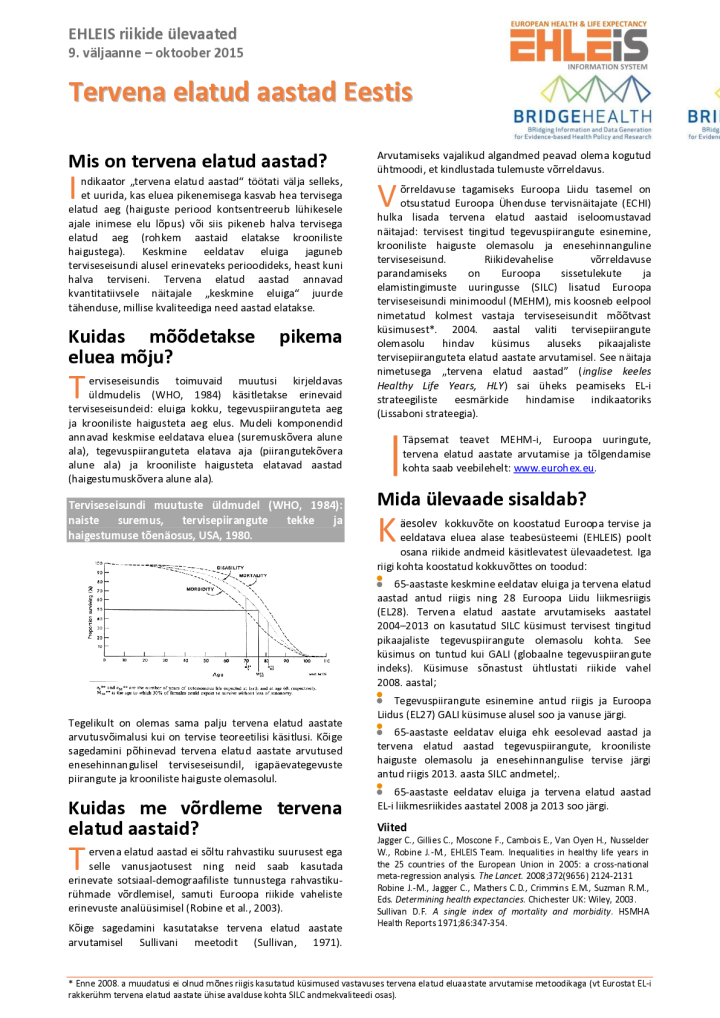 Tervena elatud aastad Eestis (9. väljaanne)